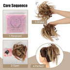 HMD Tousled Updo Messy Bun Hairpiece Hair Extension Ponytail With Elastic Rubber Band Updo Ponytail Hairpiece Synthetic Hair Extensions Scrunchies Ponytail Hairpieces for Women