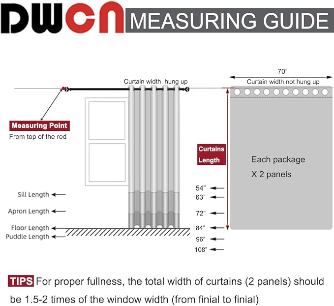 DWCN Grey Ombre Blackout Curtains - Image 7