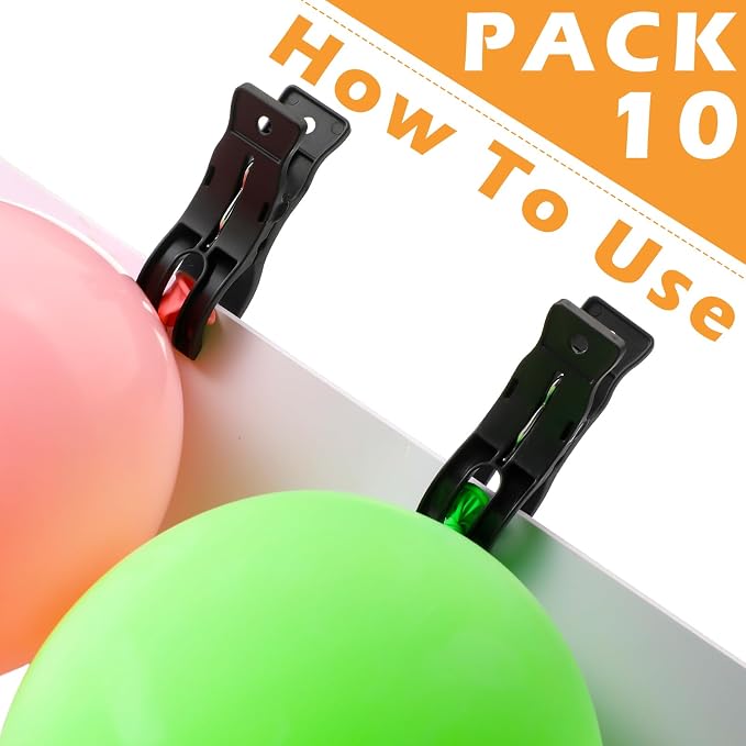 LemonRoad 10 Pack Large Balloon Arch Clips Plastic Transparent Backdrop Spring - Image 4