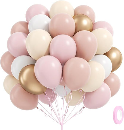 60pcs Dusty Pink Balloons 12inch by Leraqertra