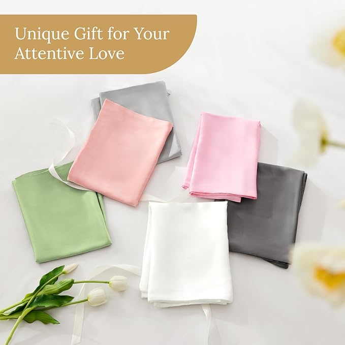 INFIIXSO Silk Pillow Cases 2 Pack Standard Size, Ultra Smooth & Soft Mulberry Silk Pillow Case for Hair and Skin, Breathable Cooling Silk Pillowcase with Hidden Zipper (Blush Pink, 20x26 Inches)