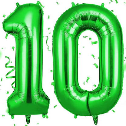 OFFCUP 40 Inch Green Number 10 Balloon by OFFCUP
