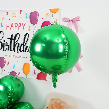 12Pcs Green Round Foil Balloons, Metallic Green Foil Balloon - Image 5