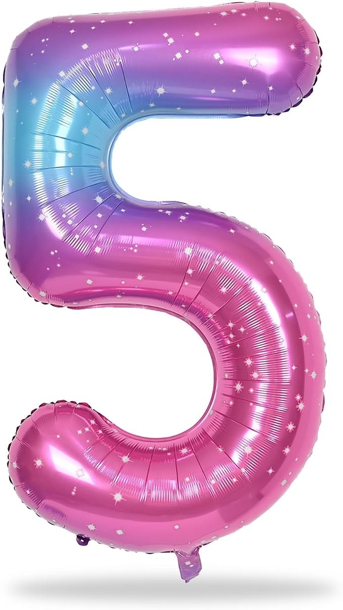 Rainbow Gradient Number 5 Balloon - Image 8