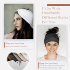 Wide Headbands For Women Extra Large Headband Twisted Knot Head Bands For Women's Hair Band Scarf Turban Accessories 6 Pack