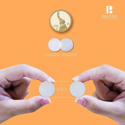 Self Adhesive Dots, Strong Adhesive 1000Pcs 0.59" Diameter Back Nylon, Hook & - Image 2
