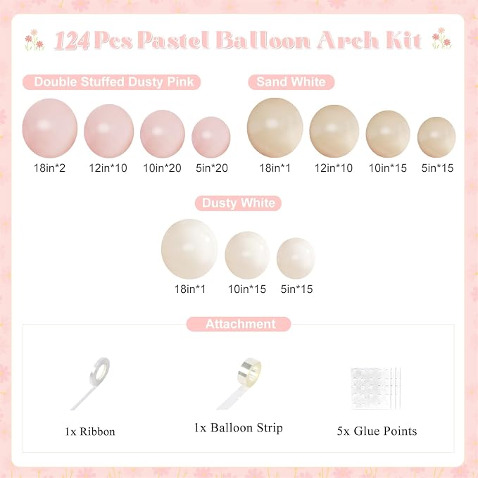 Dusty Pink Balloon Arch Garland Kit - Image 6