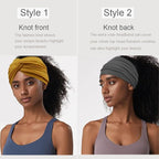 Extra Wide Headbands For Women 7'' Large Headband Twist Head Bands Women's Hair Band Stretchy Turban Styling Accessories 8 Pack