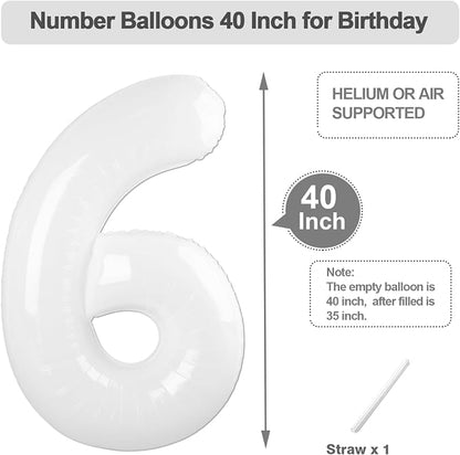 Number Balloons 40 Inch White 5 Balloon - Image 5