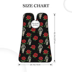 Beard Apron Hair Catcher, Black Goth Skull Skeleton Hand Holding Red Rose Shave Bib, Waterproof Non-Stick Shaving Bib, Trimming Grooming Tool for Dad Men Anniversary