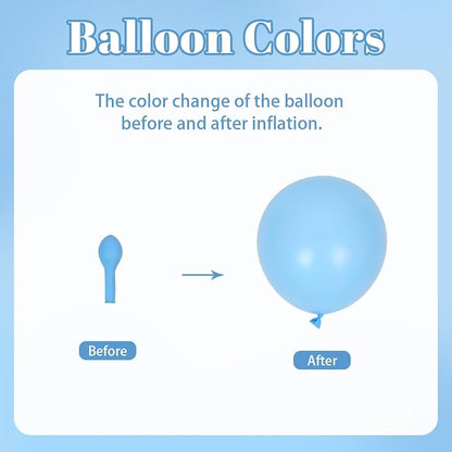 Awenztech 122pcs Light Blue Balloon Arch Kit, 18 12 10 5 inch Pastel Baby Blue - Image 6