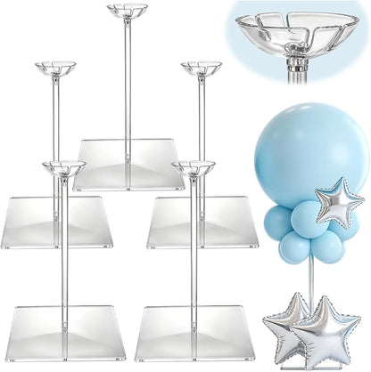 Clear Acrylic Balloon Stand Kit, 5 Pack, 15.75 Inch | Reusable Balloon Sticks by Unknown
