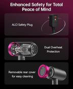 CONFU Ionic Blow Dryer 1600W, Portable Lightweight Fast Drying Negative Ion Hairdryer Blowdryer, 3 Heat Settings & Infinity Speed, with Diffuser and Concentrator Nozzle for Home & Travel