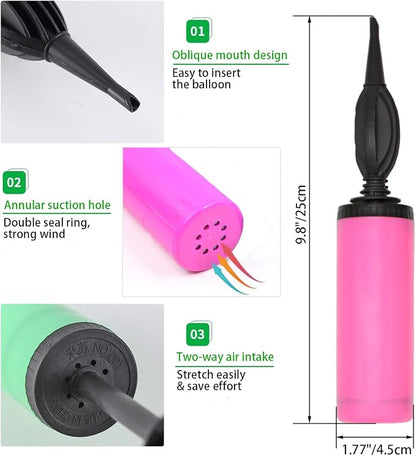 Balloon Pump Hand Held 2Pack, Double-Way Air Intake Portable Manual Inflator - Image 2