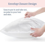 BEDELITE Satin Pillowcase for Hair and Skin, Super Soft and Cooling Similar to Silk Pillow Cases 2 Pack with Envelope Closure, Gift for Women Men(20"x40" King Size, White)