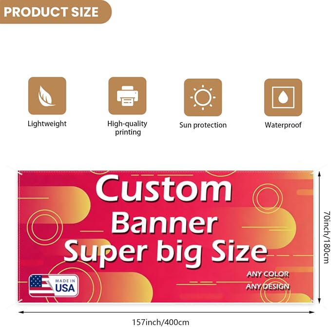 Custom Banner Personalized Backdrop Sign Large Size | Customize Flag Poster - Image 6