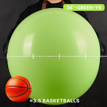PartyWoo Lime Balloons 4pcs Green Light Green Latex Helium Balloons 36 Inch | - Image 2