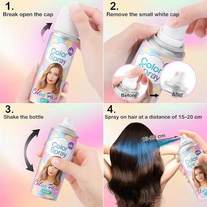 Purple Temporary Hair Color Spray for Women Men & kids, 1-Day Washable Hair Spray, Fun Bright Shade for Cosplay, Halloween, DIY Hair Looks, Festivals & Parties
