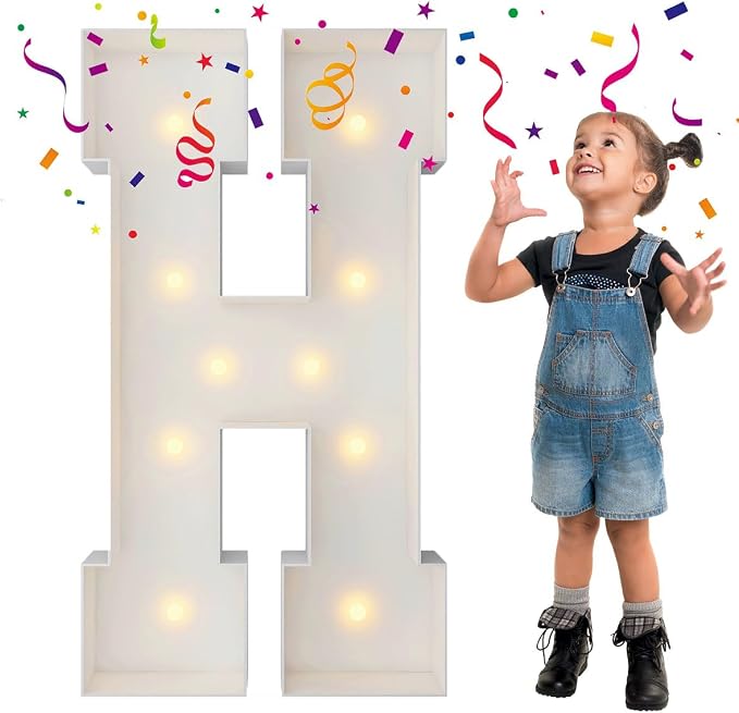 3FT Marquee Light Up Letters, Large Marquee Letters, Mosaic Balloon Frame by MerryMosaics