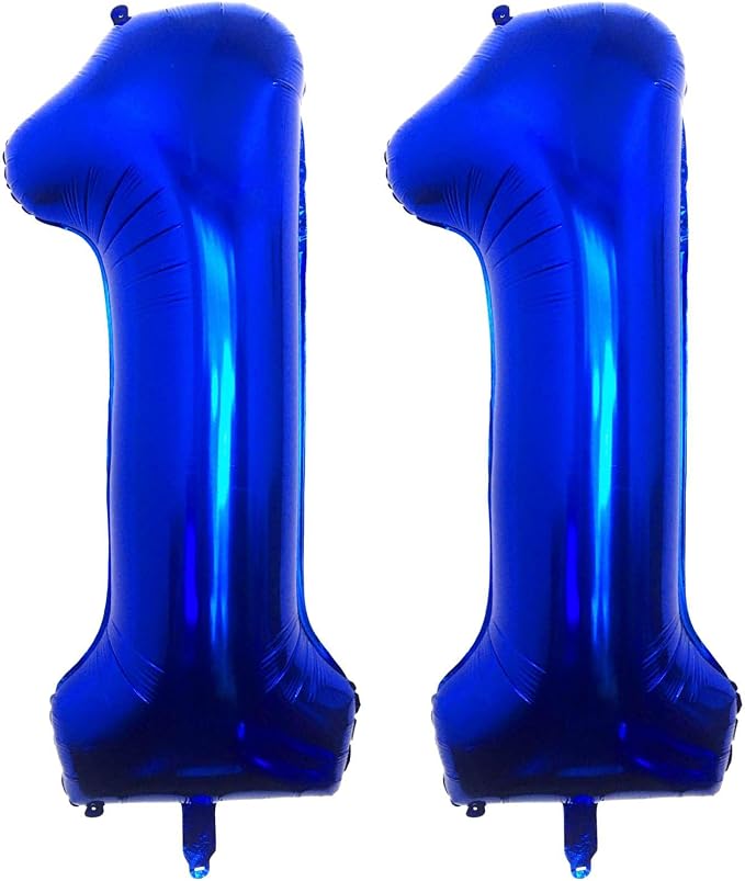 Navy Blue 11 Number Balloons, 40 Inch Giant Number 11 Balloons Foil Mylar by Lovoir