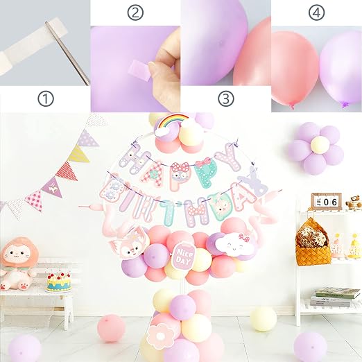 HANWER Balloon Arch Kit, 4 Rolls Balloon Tape and 4 Rolls Glue Points Dots - Image 3