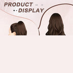 Ponytail Extension, Drawstring Ponytail Extension for Women 23 Inch Long Brown Wavy Pony Tails Hair Extensions Synthetic Clip in Ponytail Hairpiece for Women