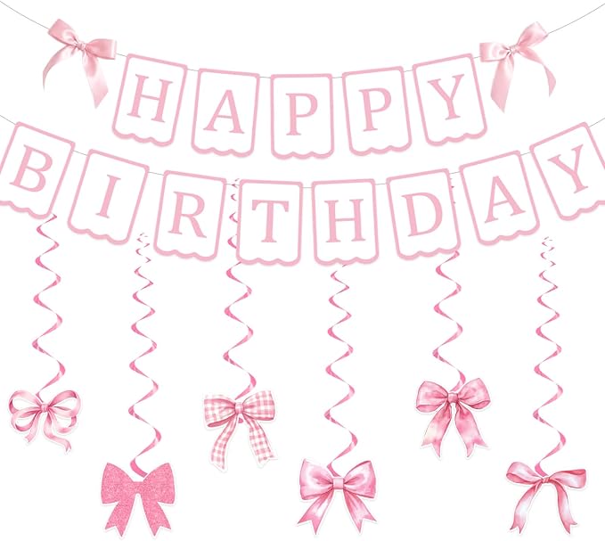Bluegogo Pink Happy Birthday Banner by Unknown