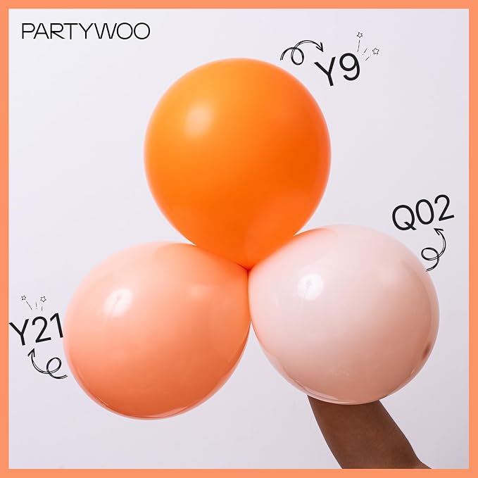 PartyWoo Peach Balloons 50pcs Light Orange Latex Helium Balloons 12 Inch | - Image 4