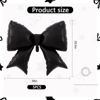 38 Inches Bow Balloon Black - Image 2