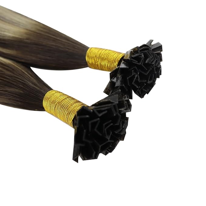 YoungSee K Tip Hair Extensions Human Hair Dark Brown Ombre Ash Blonde K Tip Hair Extensions Human Hair Ombre 22In 1G/S 50G