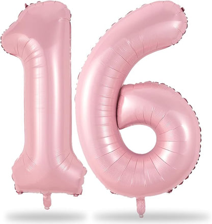Pastel Pink 16th Birthday Balloons by Lingqiang