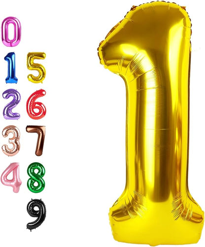 Number Balloons Gold 1 Balloon 40 inch by Enyeopd