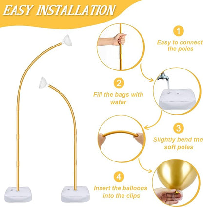 AerWo Balloon Arch Kit 8.2ft+6ft, Free Bending Top Curve Balloon Frame Stand - Image 5