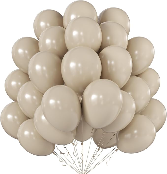 12 Inch Retro White Sand Balloons, Baby Shower, Graduate Party Decorations by KALOR