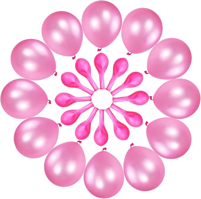 120 Pack Pearl Pink Balloons, Bright 12 inch Royal Pink Latex Party Balloons - Image 2