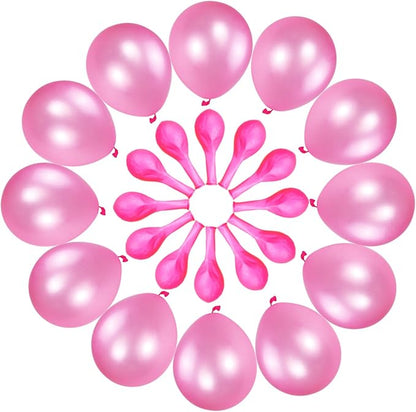 120 Pack Pearl Pink Balloons, Bright 12 inch Royal Pink Latex Party Balloons - Image 2