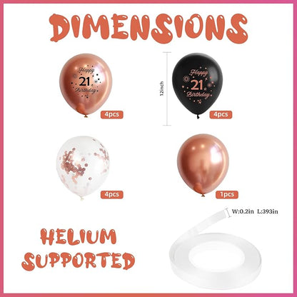 Rose Gold 21st Birthday Balloons - Image 2