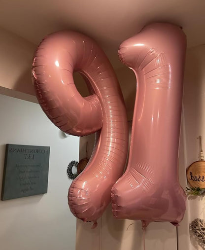 Pastel Pink 9 Balloons, 40 Inch Large Light Pink Foil Number Balloons 0-10 - Image 4
