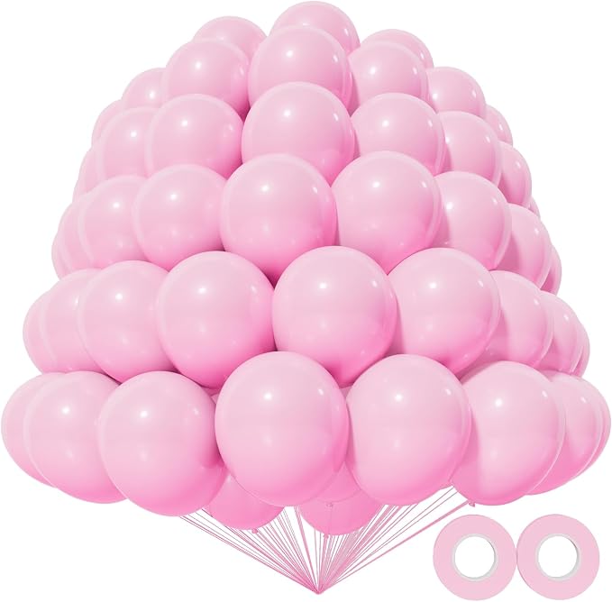 200pcs Light Pink Balloons 5 Inch, Small Mini Latex Balloons by Kawkalsh