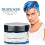 YHMWAX Temporary Colorful Hair Styling Pomades - Disposable Natural Strong Hold Gel for Party, Cosplay, Masquerade (Blue)