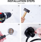 YUET Hair Dryer Holder Hairdryer Station Wall Mounted Stand Hanger Rack Blow Spiral Aluminum Construction Black Painted Shelf Storage for Bathroom Shower Room