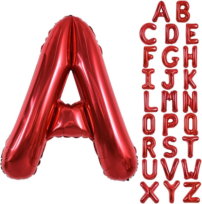 TONIFUL 40 Inch Large Bright Red Letter Balloons A-Z, Giant Jumbo Helium Foil by TONIFUL