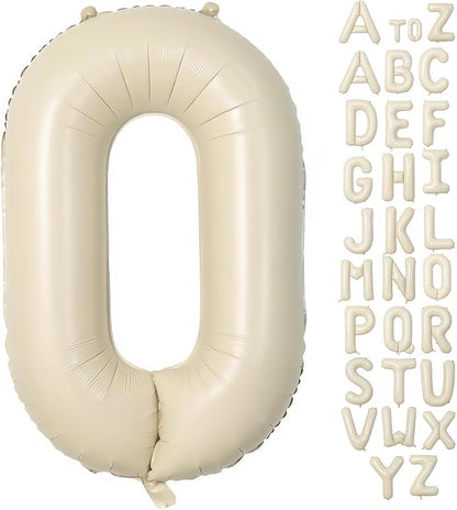 Cream Letter O Balloons, 40 Inch Balloons Letter O Mylar Helium Large O Balloon by BBPOOL