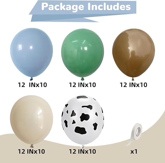 Cowboy Balloons Dusty Blue Sage Green Brown Tan Coffee Sand White Nude Retro - Image 2