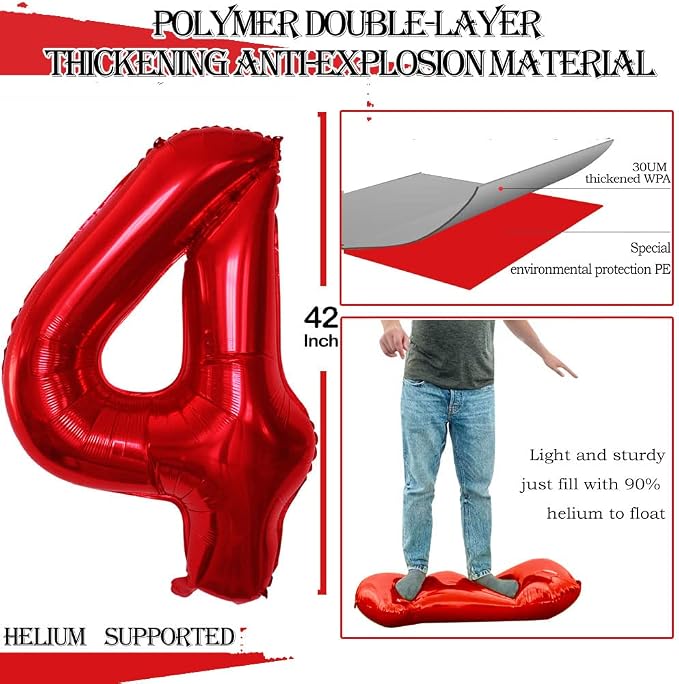 Number 24 Balloons for 24th Birthday Party Decorations, 42 Inch Jumbo Foil - Image 2