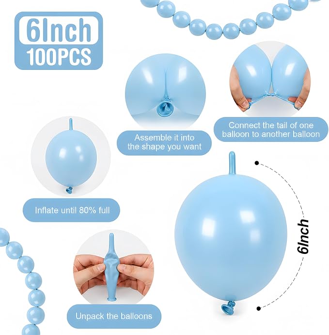 Blue Linking Balloons - Image 2