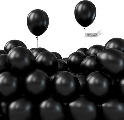 PartyWoo Black Balloons 50pcs Matte Black Latex Helium Balloons 5 Inch | by PartyWoo