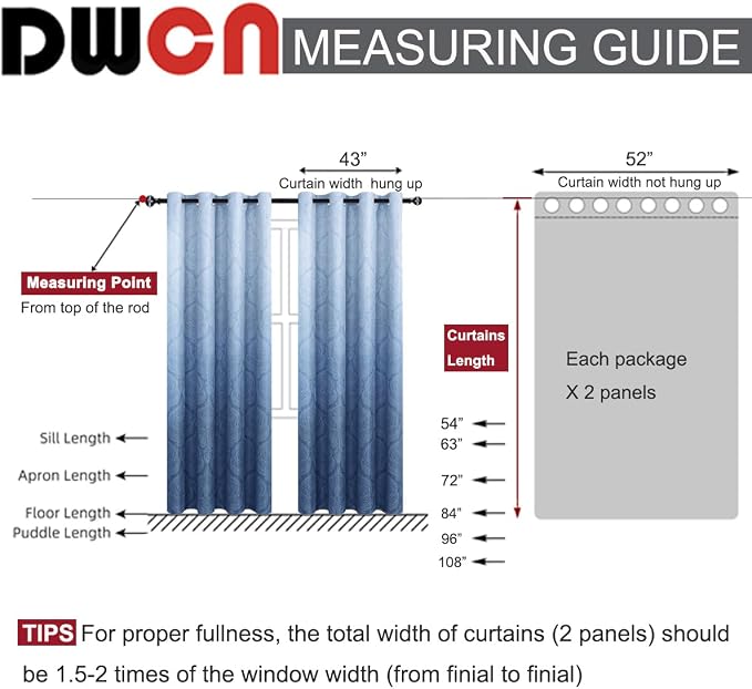 DWCN Ombre Blackout Curtains for Bedroom - Image 8