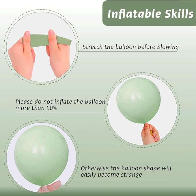 Dusty Green Pink Balloons Arch Kit, Party | Mist Fog Green Light Pink Nude Sand - Image 3