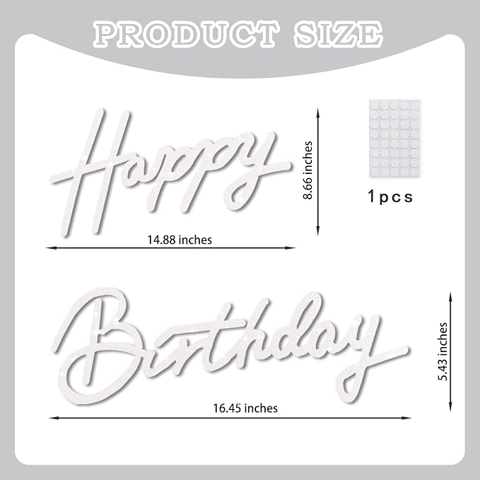 TONIFUL Happy Birthday Sign for Backdrop - Image 2